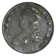 1823 Capped Bust Silver Half Dollar AU++/UNC E309 RONMA