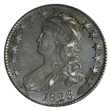 1823 Capped Bust Silver Half Dollar AU++/UNC E309 RONMA