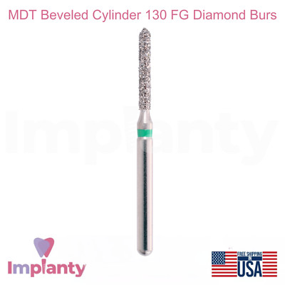 MDT Dental Beveled Cylinder 130 FG Diamond Burs Contouring Defined Edges