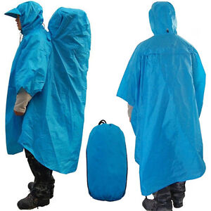 One-Piece Rain Coat Raincoat Poncho Cape Tarp 70L Backpack Cover Camping Hiking