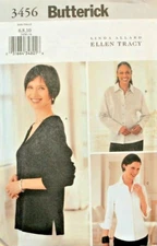Butterick 3456 Misses Button Down Shirt & Top Sewing Pattern 6-8-10 Ellen Tracy