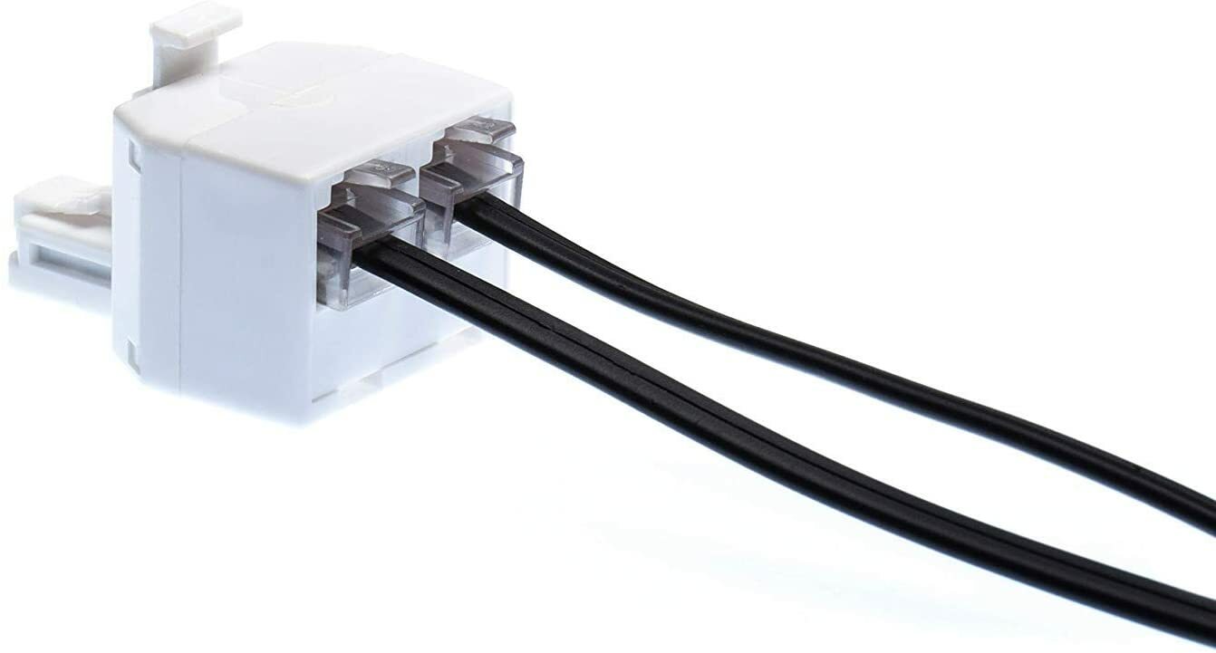 Duplex Modular Phone Wall Jack Adapter (WHITE) RJ11 Splitter One