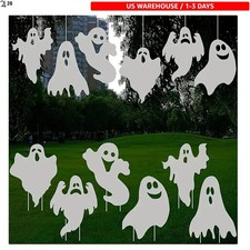 6pc Waterproof Ghost Yard Signs with Stakes - Perfect for Spooky Halloween Decor