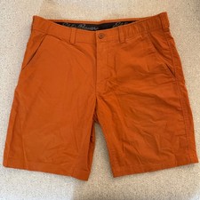 Eddie Bauer Mens Rust Orange Hiking Shorts Size 36 x 10.5 Stretch Cotton Nylon