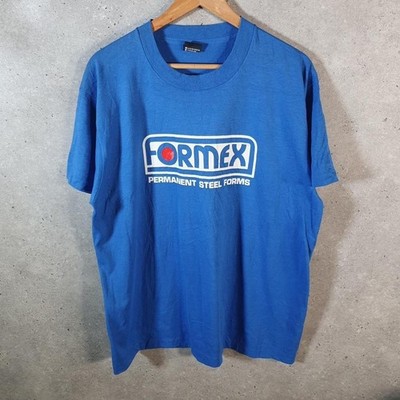 Vintage Screen Stars Formex Steel Forms 90s Single Stitch T-Shirt Herren XL blau
