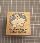 Rubber Stampede God Made You Extra Special A1788C Rubber Stamp Cat Kitty Cute — photo 2