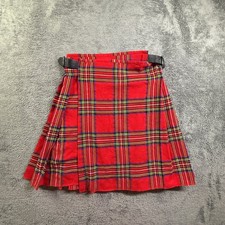Scottish Design Tartans Red Plaid Kilt Size 32 100 Acrylic Traditional Colorful