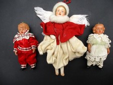 Miniature Dollhouse Dolls German Antique Reproductions Christmas Angel Ornaments