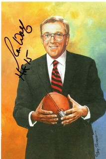 Goal Line Art Card signed by Ron Wolf with HOF 15