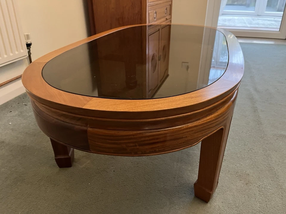 Chinese Rosewood Glass Topped Coffee Table - Image 4 of 4