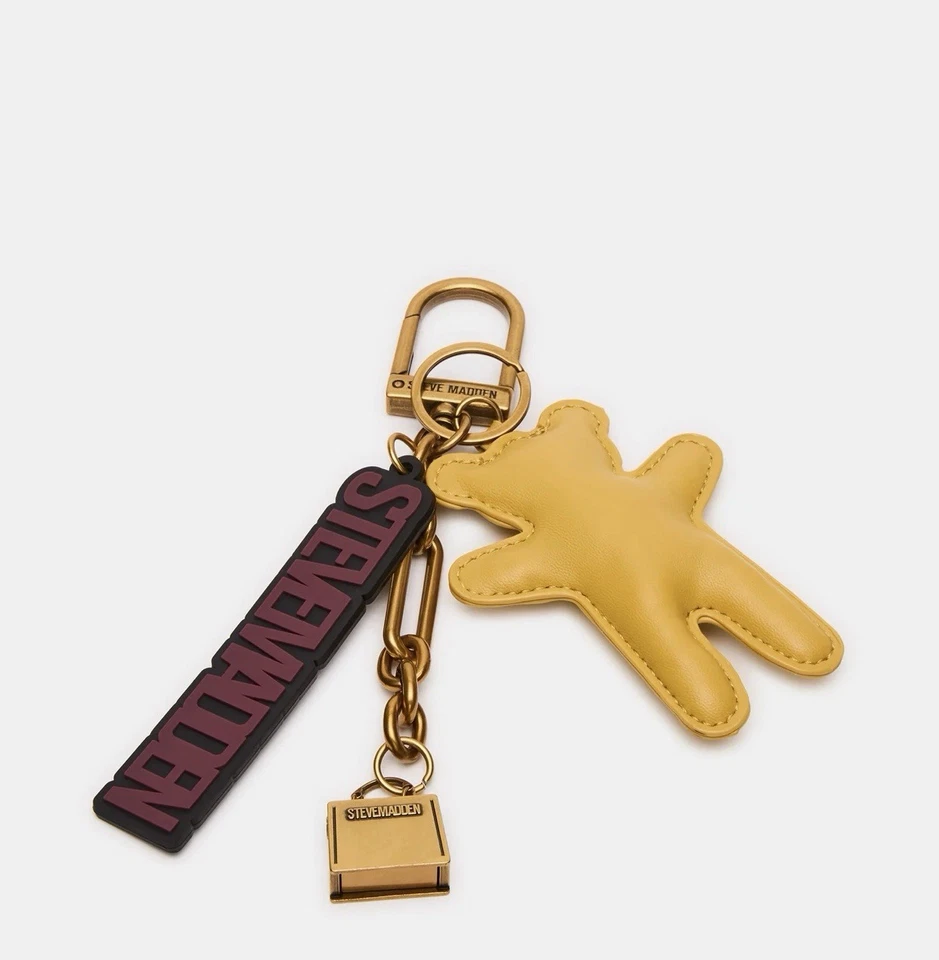 NUEVO CON ETIQUETAS Y REGALO EN CAJA STEVE MADDEN BZIPPY PULSERA Y BOLSO DIJES LLAVERO MARRÓN Foto 3 de 4