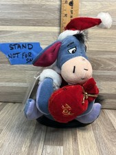 Disney Store Santa Eeyore Mini Bean Bag Plush Winnie The Pooh w/ Tag 8"