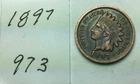 1897 Indian Head Penny; V - Good condition ; NICE LIBERTY ON HEAD BAND #973