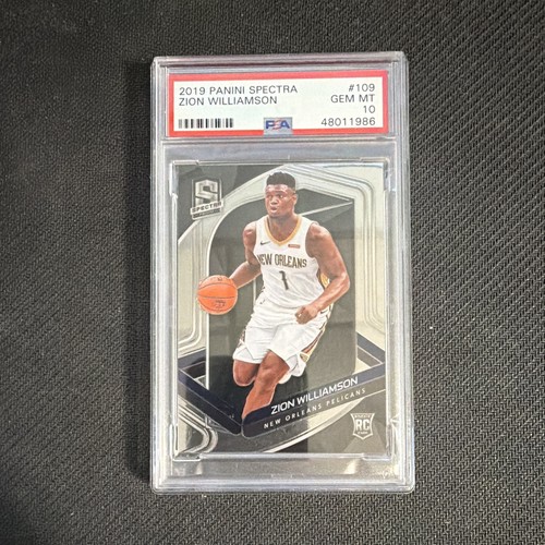 Panini 2019-20 Spectra Rookies Zion Williamson RC #109 PSA 10 Ball Right Hand
