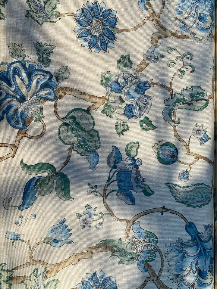 LEE JOFA TIDEWATER BLOCK BLUE 100% LINEN UPHOLSTERY FABRIC 58” Wide BTY - Image 2 of 4