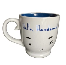 HELLO HANDSOME COFFEE MUG Art Deco Mug 16oz - Funny, Cool Vibes, Officer Jokes