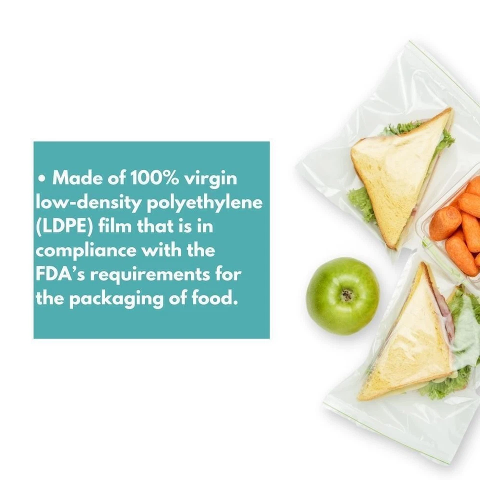 1000 Clear Plastic Reclosable Bags Self Seal Poly Bag Type Mil and Size - Image 3 of 3