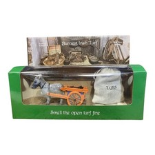 Irish Turf Peat Incense Burner Set Ceramic Donkey and Cart Boxed Novelty Gift