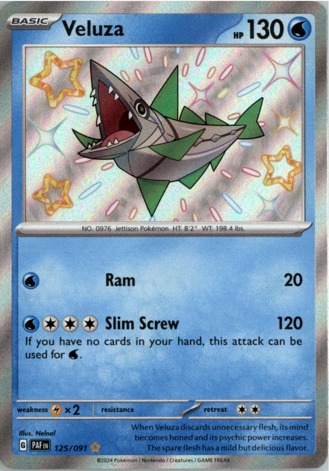 Veluza Holo Shiny Rare SV: Paldean Fates 125/091 NM