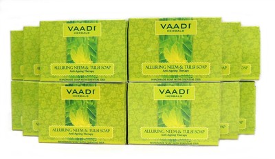 Neem Soap (Neem Tulsi Bar Soap) with Tea Tree Oil - ALL Natural - Each 2.65 O...