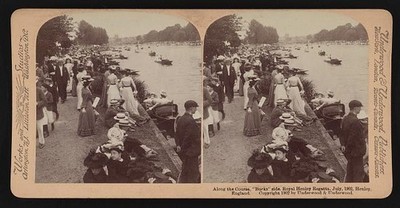 Along the course ''bucks'' side. Royal Henley Regatta, July 1902, Henley, England
