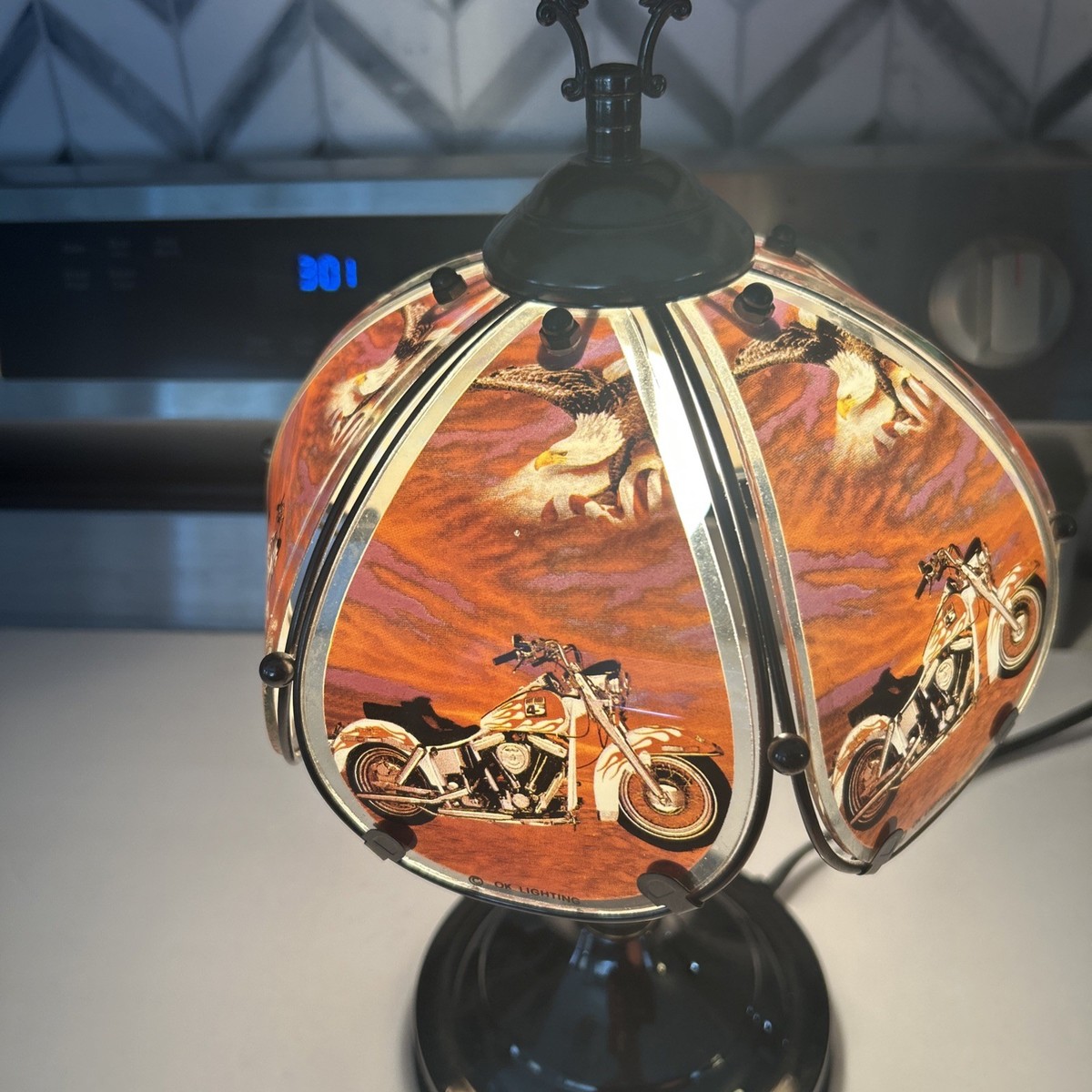 Vintage Motorcycle Harley Davidson Collectible Lamp 14.5 Inch! 3