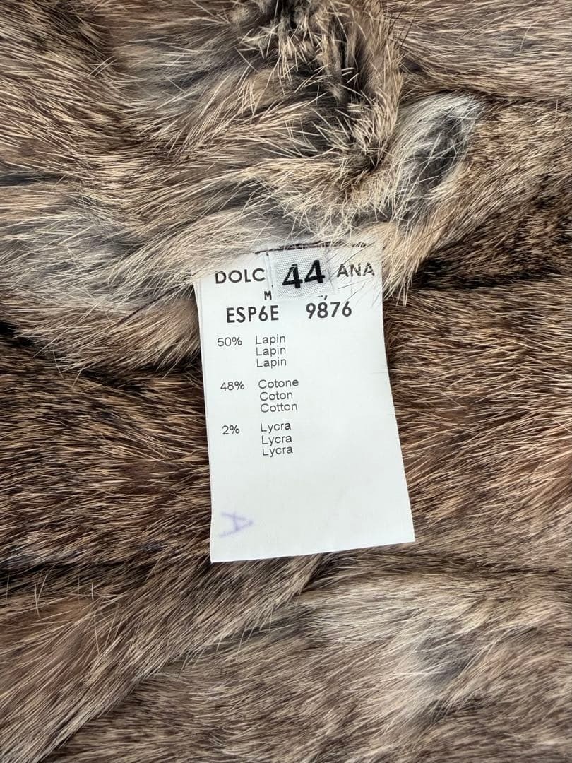 Dolce & Gabbana D&G 2002 AW Rabbit Fur Parachute Jacket Size 44