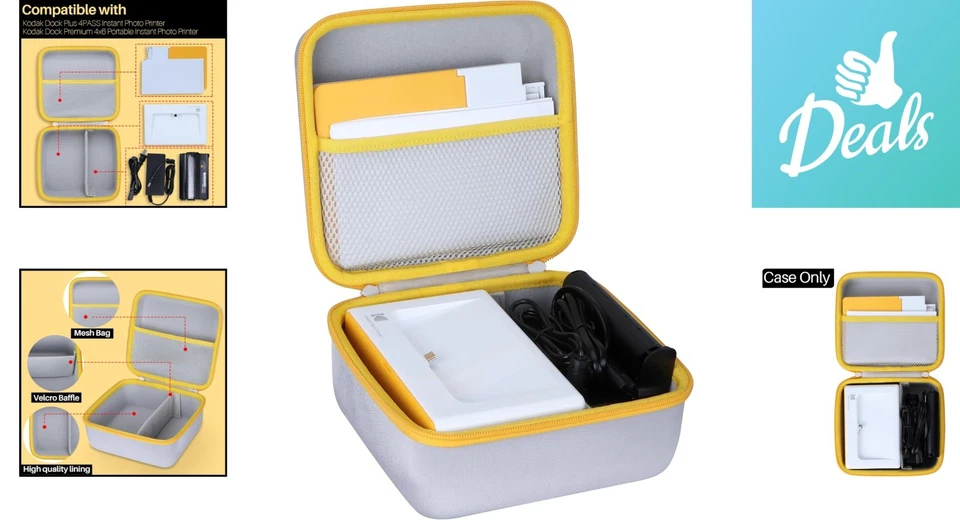 Stylish Off White Hard Case for Kodak Dock Plus 4x6 Printers - Travel Ready - Image 2 of 4