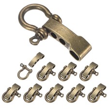 10-Pack Paracord Bracelet Shackle Buckle O Type Bronze, Flat Head