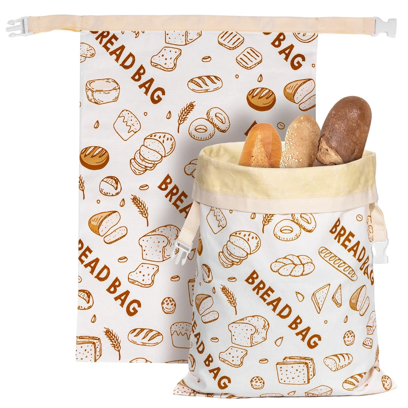 2 Pack Beeswax Bread Bags for Sourdough Reusable Bread Bags Food Storage Bag ...