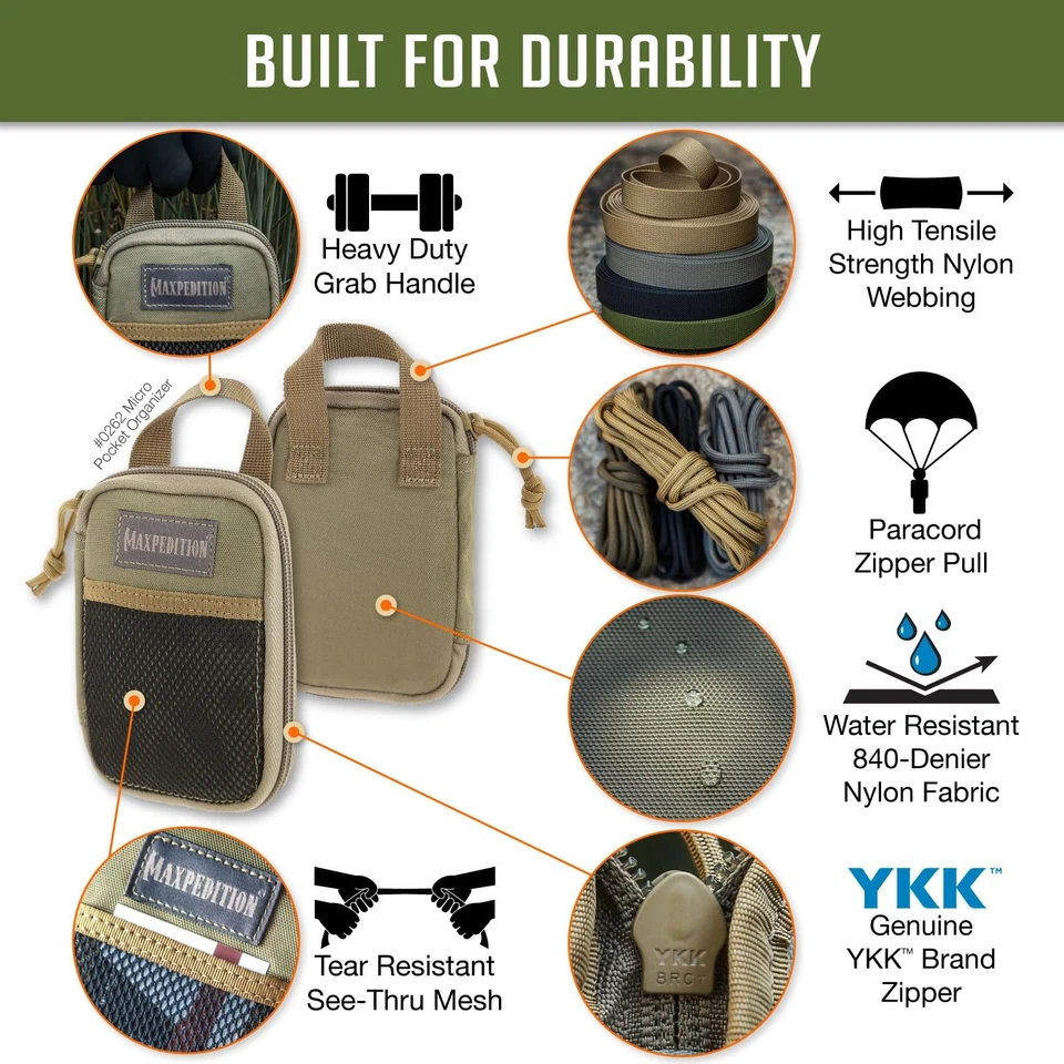 Micro organizador de bolsillo (caqui) Foto 3 de 4