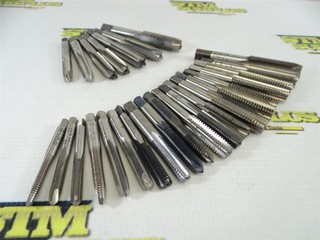 LOT OF 27 ASSORTED HSS 2 3 & 4 FL TAPS 1/4" 20NC TO 5/8" 18NF UB GTD OSG NETCO