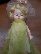 Kewpie Face Celluloid vintage Doll 6" Angel Hair Dress Rare