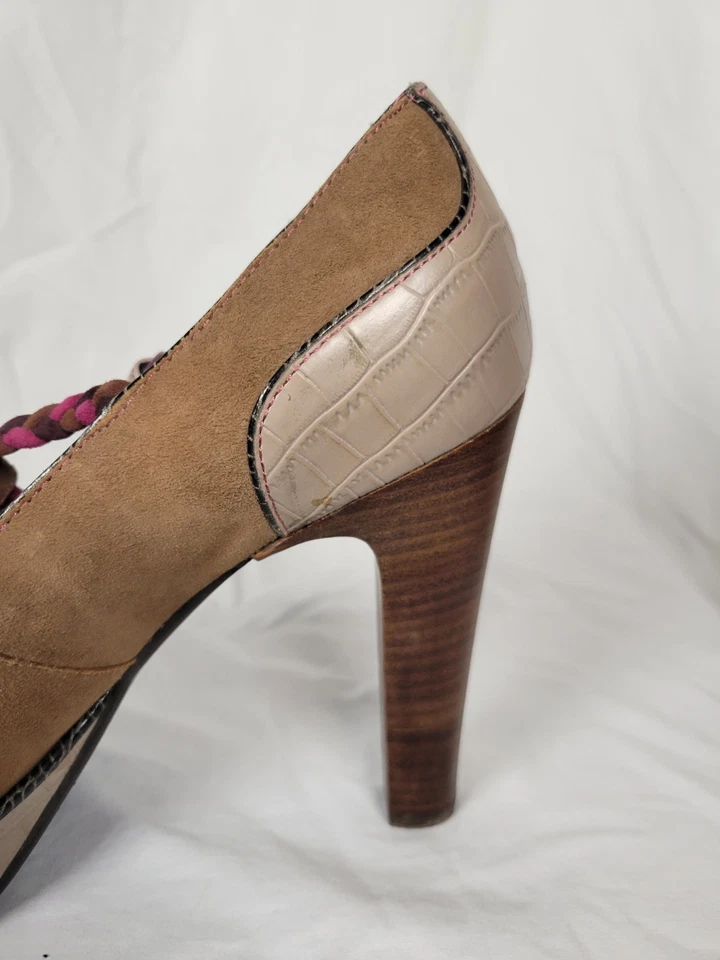 Zapatos de plataforma Poetic License para mujer de gamuza tostada con correa en T talla 39,5 Foto 4 de 4