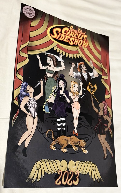 Coney Island 2023 Circus Sideshow 17 X 11” Full Color Poster