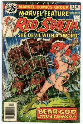 Vintage 1976 MARVEL Feature #5 RED SONJA! Bruce JONES! Frank THORNE! Pin-Up!