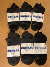 Bombas 6 Pairs Men's Honeycomb Arch Ankle Socks Blister Tab Size Med 6-9 Black