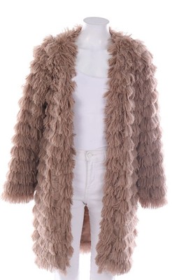 SHEIN Mantel Kustpelz Fake Fur S beige #3268