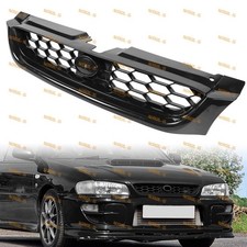 For 1997-2001 Subaru Impreza 6th Front Bumper Grille Grill Mesh Kit Glossy Black