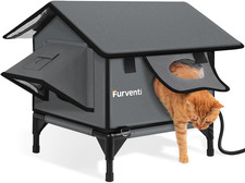 Heated Cat House for Outside,Extremely Weatherproof Insulated in Winter,Elevated