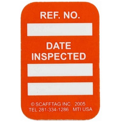 BRADY MIC-MTIUSA O Microtag(r) Inspected Insr,Wht/Orn,PK100 3GAP5