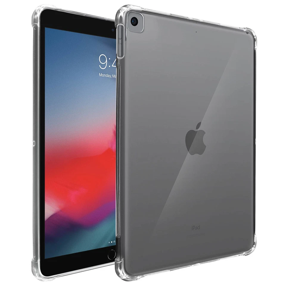 Cover for iPad 2019 10.2 / Air 2019 Silicone Flexible Corners Bumper Clear - Image 2 of 4