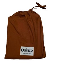 New Quince Organic Cotton Duvet Full/Queen Bedding Orange Quiet Luxury Bed