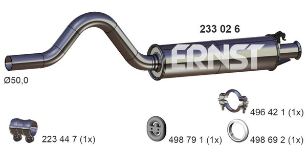 MittelschalldäMpfer Ernst 233026 FüR Audi 80 B4 8C2 8C5 Avant Tdi-image