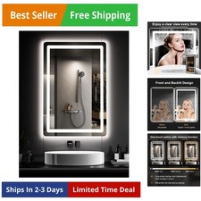 36"x24" LED Bathroom Vanity Mirror with Lights, Front and Backlit Wall Mirror...