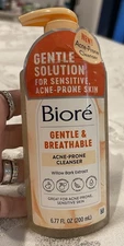 Biore Gentle & Breathable Acne-Prone Cleanser 6.77 Fl Oz. Sensitive Skin
