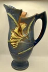 Roseville  Freesia Vintage Blue Pitcher/Vase 10.5” Tall USA #20-10 Read Descript