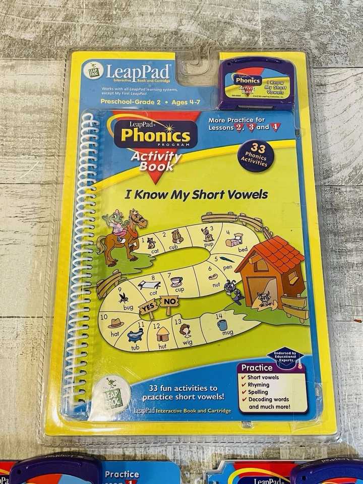 LeapFrog LeapPad PHONICS Lot Of 3 Books & Cartridges Lessons 1-4 - Image 4 of 4