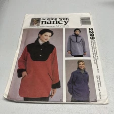 McCALL'S SEWING PATTERN 2299 Sewing with NANCY ZIEMAN PULLOVER TOP Sz 8 - 22 UC