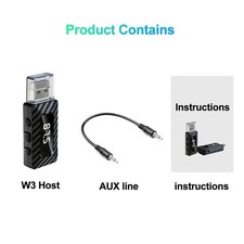 3 in 1 Car Mini USB Transmitter Receiver Bluetooth 5.3 with LED Display